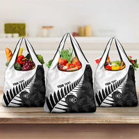New Zealand Lawn Bowls Custom Grocery Bag Aotearoa Silver Fern LT14 3-pack One Size Black - Polynesian Pride