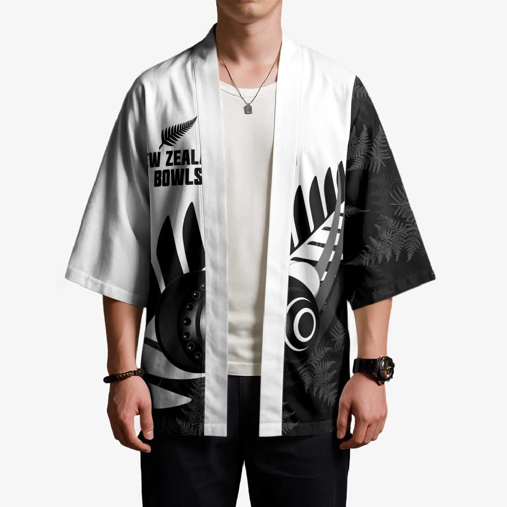 New Zealand Lawn Bowls Custom Kimono Aotearoa Silver Fern LT14 - Polynesian Pride