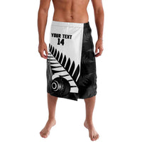New Zealand Lawn Bowls Custom Lavalava Aotearoa Silver Fern LT14 Black - Polynesian Pride