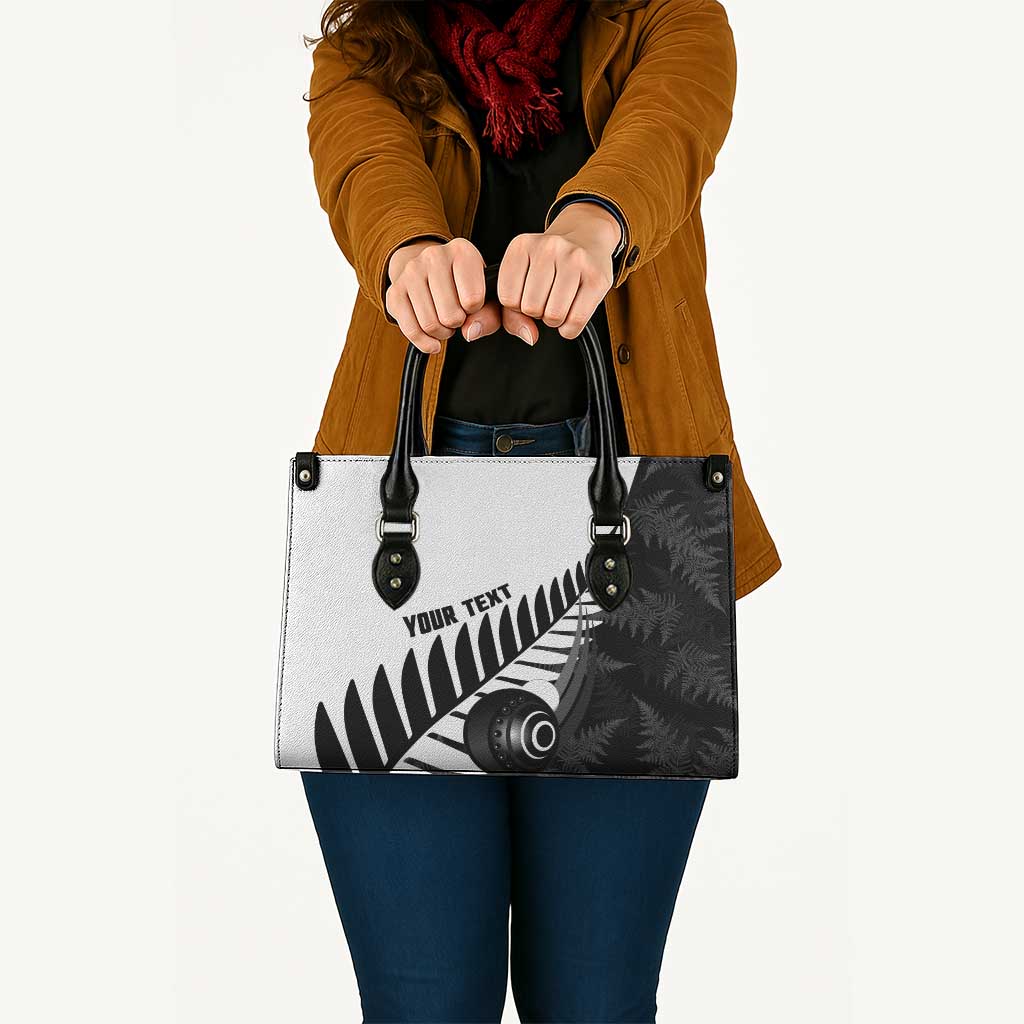 New Zealand Lawn Bowls Custom Leather Bag Aotearoa Silver Fern LT14 - Polynesian Pride