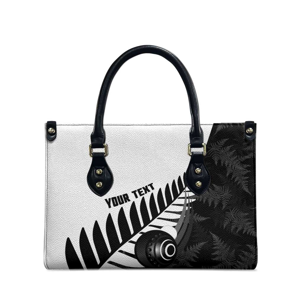 New Zealand Lawn Bowls Custom Leather Bag Aotearoa Silver Fern LT14 - Polynesian Pride
