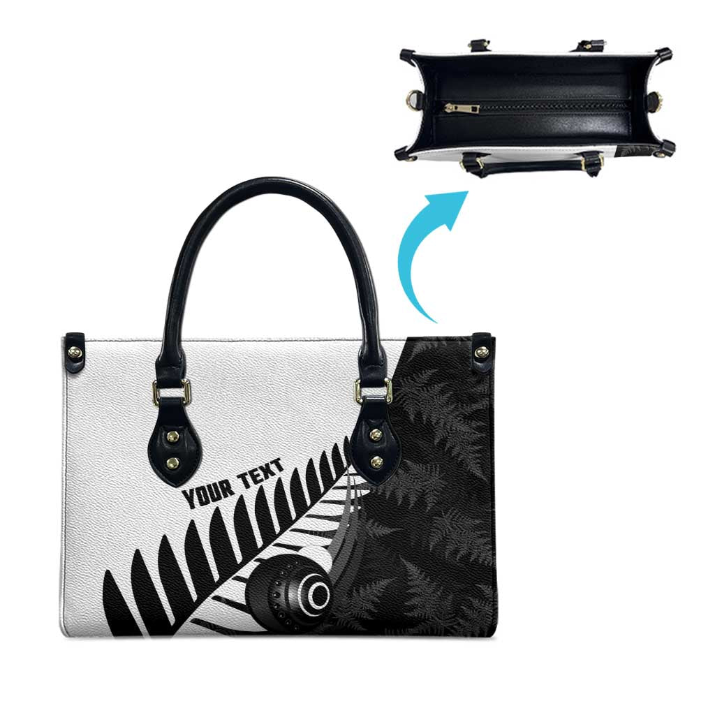 New Zealand Lawn Bowls Custom Leather Bag Aotearoa Silver Fern LT14 - Polynesian Pride