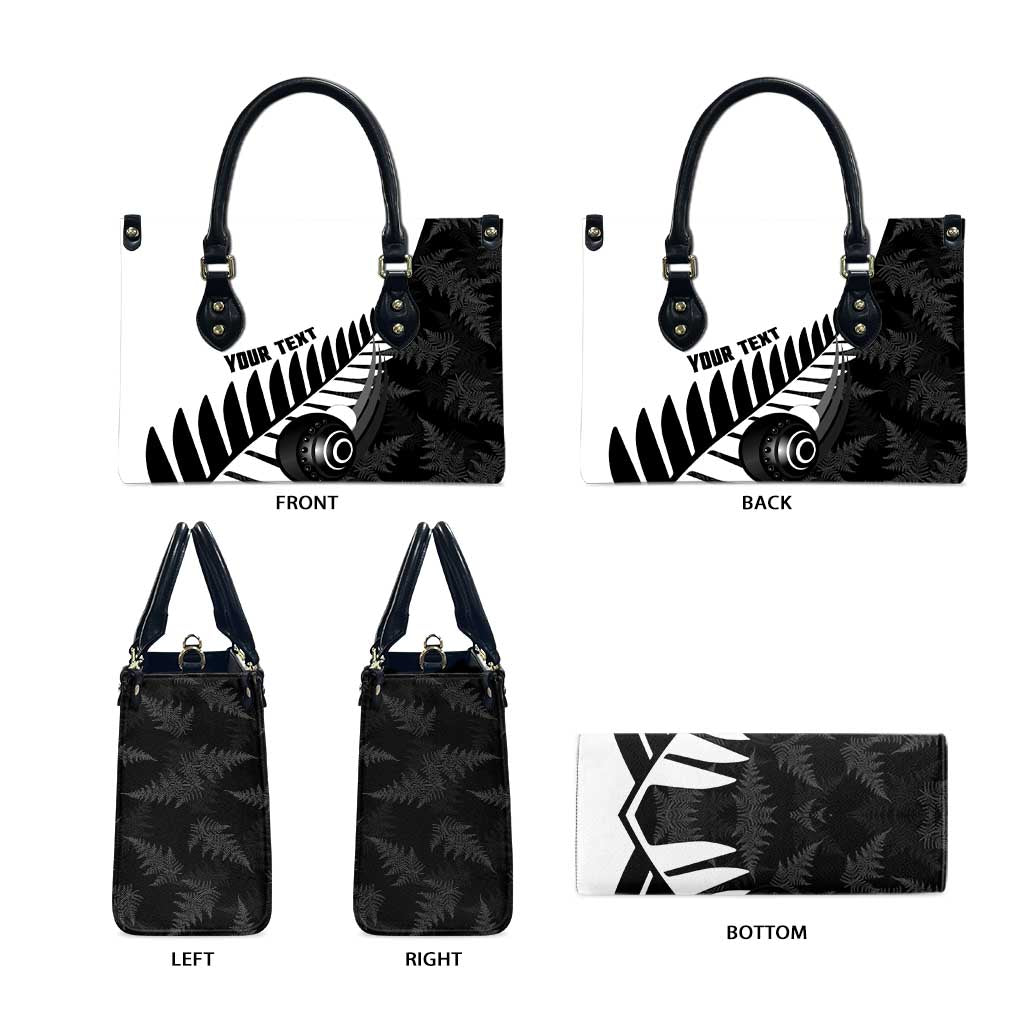 New Zealand Lawn Bowls Custom Leather Bag Aotearoa Silver Fern LT14 - Polynesian Pride