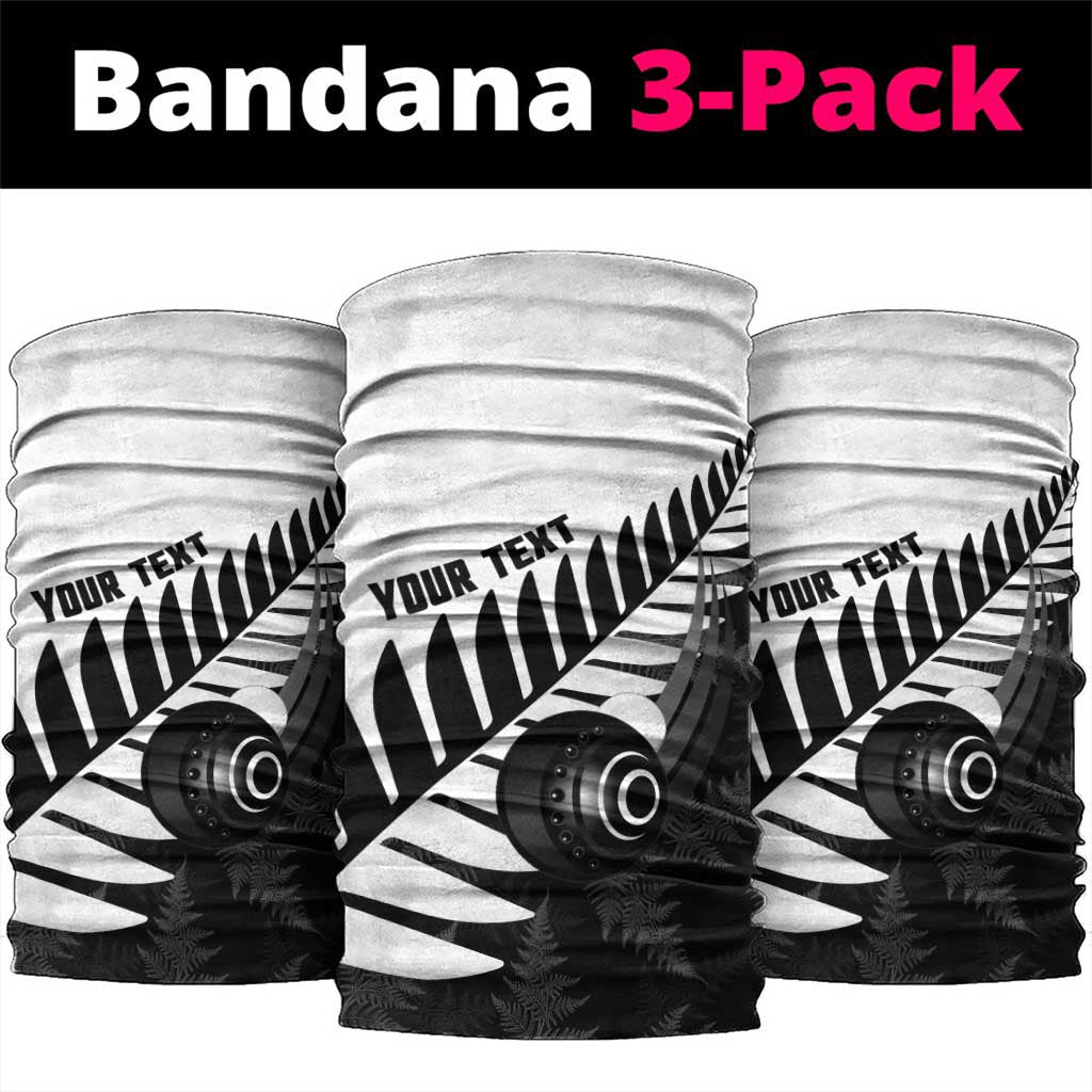 New Zealand Lawn Bowls Custom Neck Gaiter Aotearoa Silver Fern LT14 package One Size: 25*50cm Black - Polynesian Pride