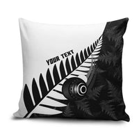New Zealand Lawn Bowls Custom Pillow Cover Aotearoa Silver Fern LT14 Black - Polynesian Pride