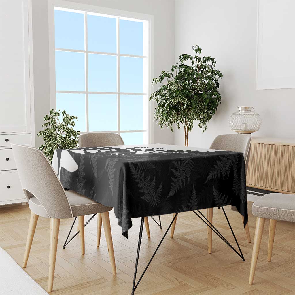 New Zealand Lawn Bowls Custom Tablecloth Aotearoa Silver Fern LT14 - Polynesian Pride