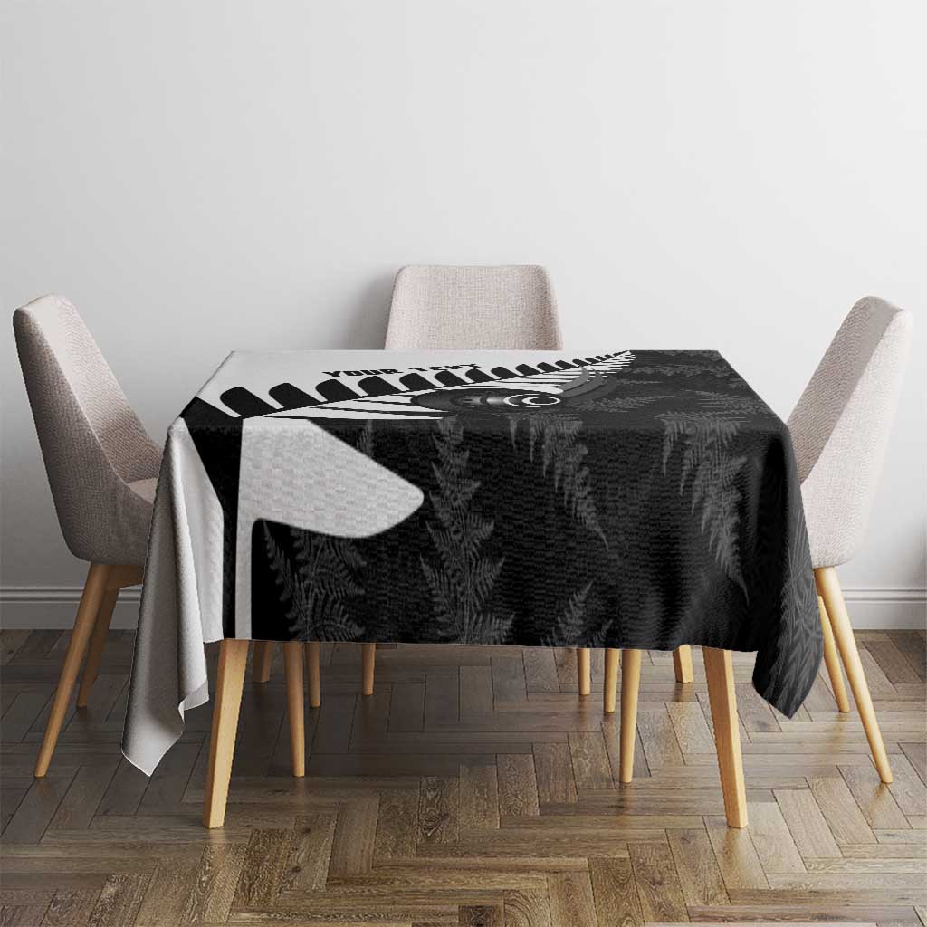 New Zealand Lawn Bowls Custom Tablecloth Aotearoa Silver Fern LT14 - Polynesian Pride
