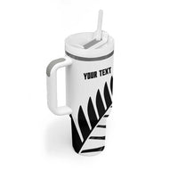 New Zealand Lawn Bowls Custom Tumbler With Handle Aotearoa Silver Fern LT14 - Polynesian Pride