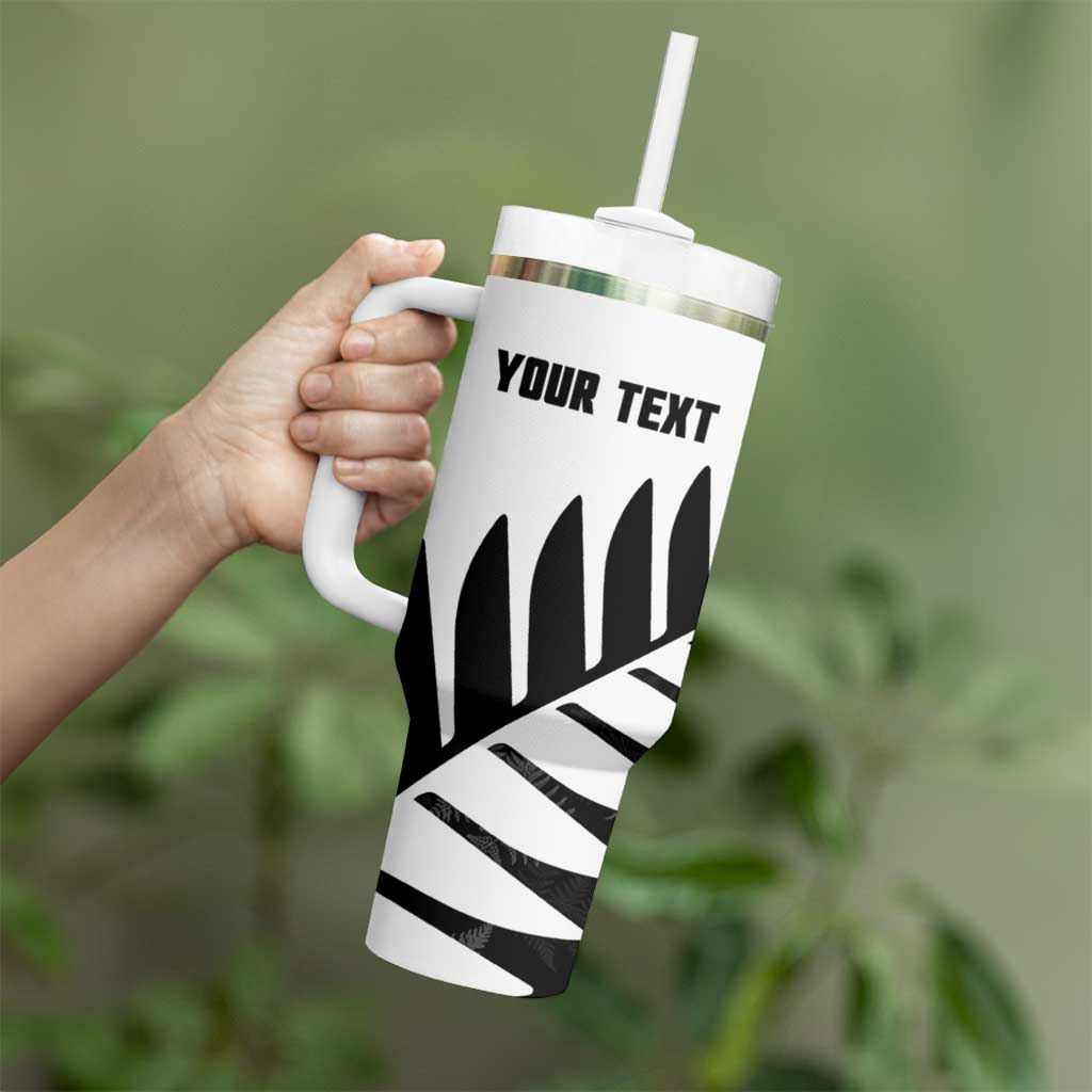 New Zealand Lawn Bowls Custom Tumbler With Handle Aotearoa Silver Fern LT14 - Polynesian Pride
