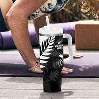 New Zealand Lawn Bowls Custom Tumbler With Handle Aotearoa Silver Fern LT14 - Polynesian Pride