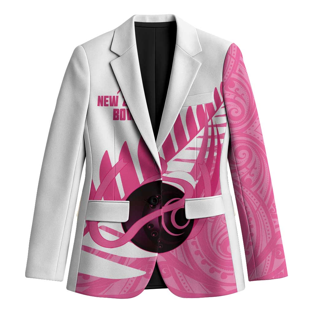 New Zealand Lawn Bowls Breast Cancer Custom Blazer Aotearoa Maori Silver Fern Pink Ribbon LT14 Unisex Pink - Polynesian Pride
