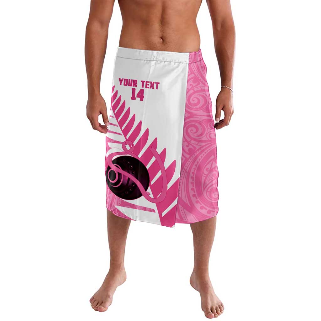 New Zealand Lawn Bowls Breast Cancer Custom Lavalava Aotearoa Maori Silver Fern Pink Ribbon LT14 Pink - Polynesian Pride