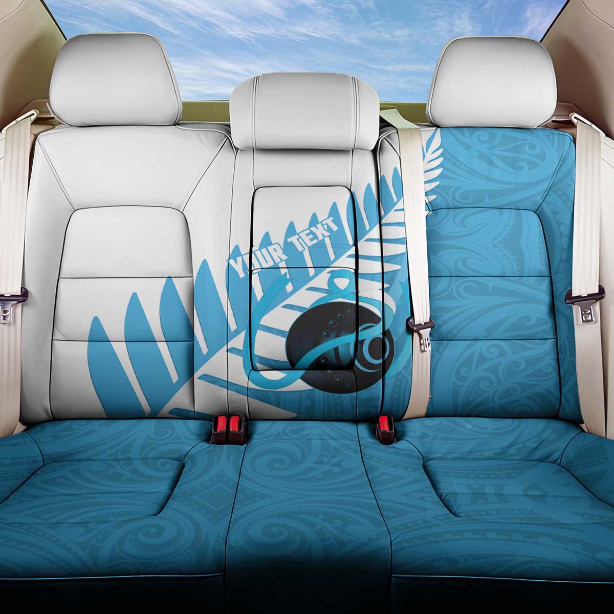 New Zealand Lawn Bowls Prostate Cancer Custom Back Car Seat Cover Aotearoa Maori Silver Fern Blue Ribbon LT14 One Size Blue - Polynesian Pride