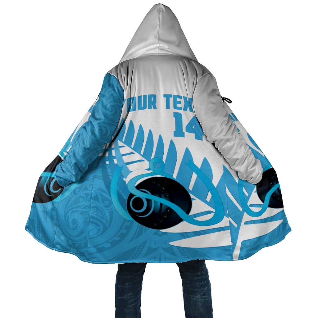 New Zealand Lawn Bowls Prostate Cancer Custom Cloak Aotearoa Maori Silver Fern Blue Ribbon LT14 Unisex Blue - Polynesian Pride