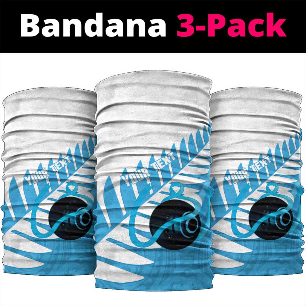 New Zealand Lawn Bowls Prostate Cancer Custom Neck Gaiter Aotearoa Maori Silver Fern Blue Ribbon LT14 package One Size: 25*50cm Blue - Polynesian Pride