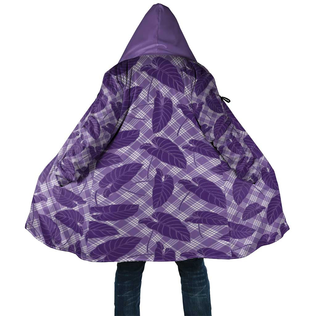 Purple Hawaii Kalo Palaka Motifs Cloak Hawaiian Taro Leaves Elegant Vibes LT14 Unisex Purple - Polynesian Pride