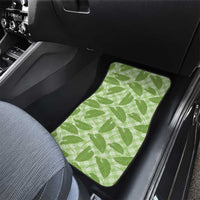Green Hawaii Kalo Palaka Motifs Car Mats Hawaiian Taro Leaves Elegant Vibes LT14 - Polynesian Pride