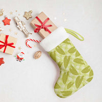 Lime Green Hawaii Kalo Palaka Motifs Christmas Stocking Hawaiian Taro Leaves Elegant Vibes LT14 - Polynesian Pride