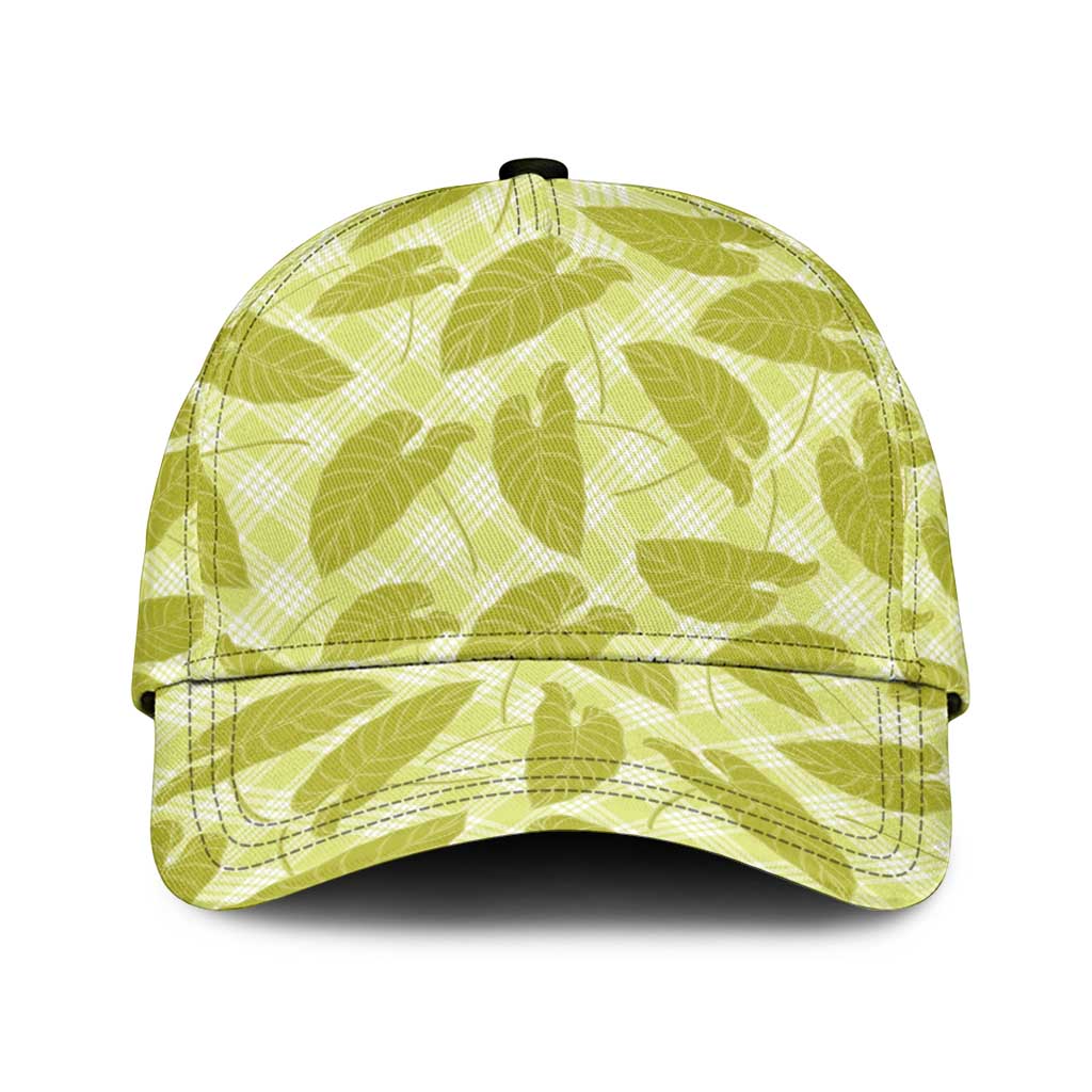 Lime Green Hawaii Kalo Palaka Motifs Classic Cap Hawaiian Taro Leaves Elegant Vibes LT14 Universal Fit Lime Green - Polynesian Pride