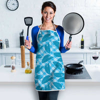 Blue Hawaii Kalo Palaka Motifs Apron Hawaiian Taro Leaves Elegant Vibes LT14 - Polynesian Pride