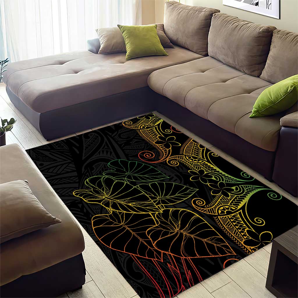 Aloha Hawaii Kalo Area Rug Reggae Taro Polynesian Pattern LT14 - Polynesian Pride