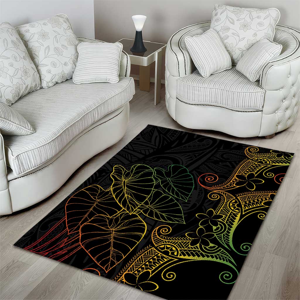 Aloha Hawaii Kalo Area Rug Reggae Taro Polynesian Pattern LT14 - Polynesian Pride