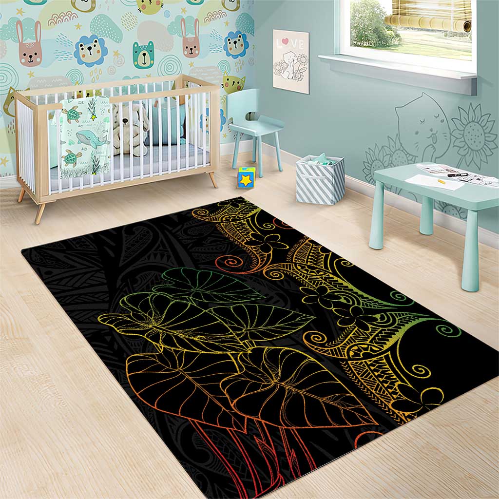 Aloha Hawaii Kalo Area Rug Reggae Taro Polynesian Pattern LT14 - Polynesian Pride