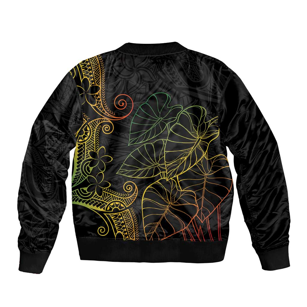 Aloha Hawaii Kalo Bomber Jacket Reggae Taro Polynesian Pattern LT14 - Polynesian Pride