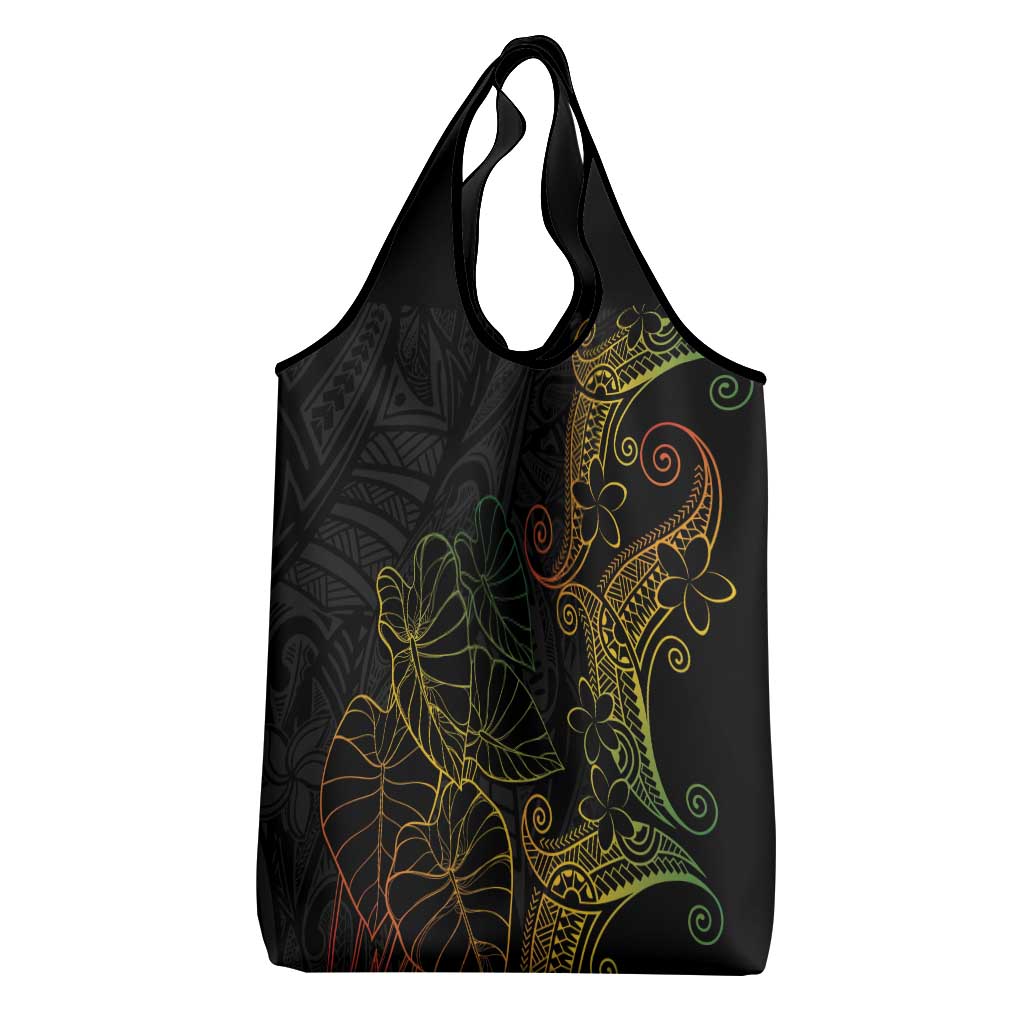 Aloha Hawaii Kalo Grocery Bag Reggae Taro Polynesian Pattern LT14 - Polynesian Pride