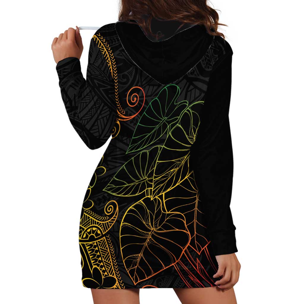 Aloha Hawaii Kalo Hoodie Dress Reggae Taro Polynesian Pattern LT14 - Polynesian Pride