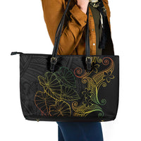 Aloha Hawaii Kalo Leather Tote Bag Reggae Taro Polynesian Pattern LT14 - Polynesian Pride