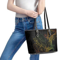 Aloha Hawaii Kalo Leather Tote Bag Reggae Taro Polynesian Pattern LT14 - Polynesian Pride