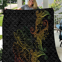 Aloha Hawaii Kalo Quilt Reggae Taro Polynesian Pattern LT14 Black - Polynesian Pride