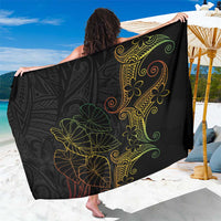 Aloha Hawaii Kalo Sarong Reggae Taro Polynesian Pattern LT14 One Size 44 x 66 inches Black - Polynesian Pride