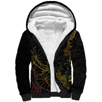 Aloha Hawaii Kalo Sherpa Hoodie Reggae Taro Polynesian Pattern LT14 Unisex Black - Polynesian Pride