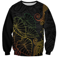 Aloha Hawaii Kalo Sweatshirt Reggae Taro Polynesian Pattern LT14 Unisex Black - Polynesian Pride