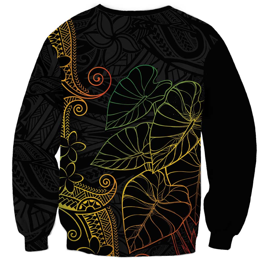 Aloha Hawaii Kalo Sweatshirt Reggae Taro Polynesian Pattern LT14 - Polynesian Pride