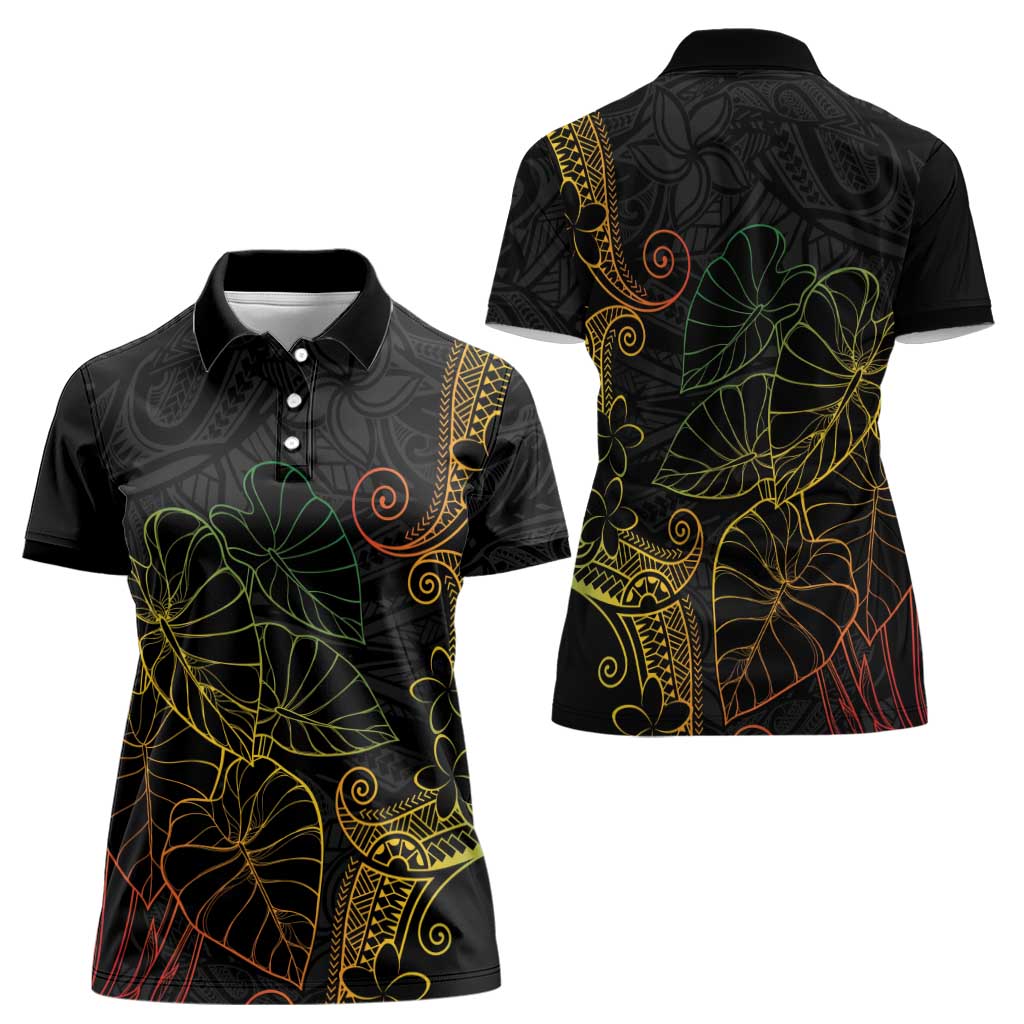 Aloha Hawaii Kalo Women Polo Shirt Reggae Taro Polynesian Pattern LT14 - Polynesian Pride