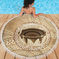 Tonga Skink Kava Bowl Beach Blanket Vintage Tongan Ngatu Pattern LT14 - Polynesian Pride
