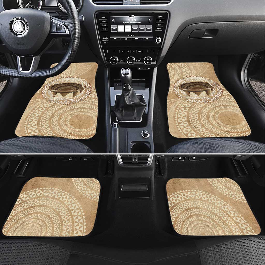 Tonga Skink Kava Bowl Car Mats Vintage Tongan Ngatu Pattern LT14 Set 4pcs Brown - Polynesian Pride