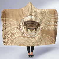 Tonga Skink Kava Bowl Hooded Blanket Vintage Tongan Ngatu Pattern LT14 One Size Brown - Polynesian Pride