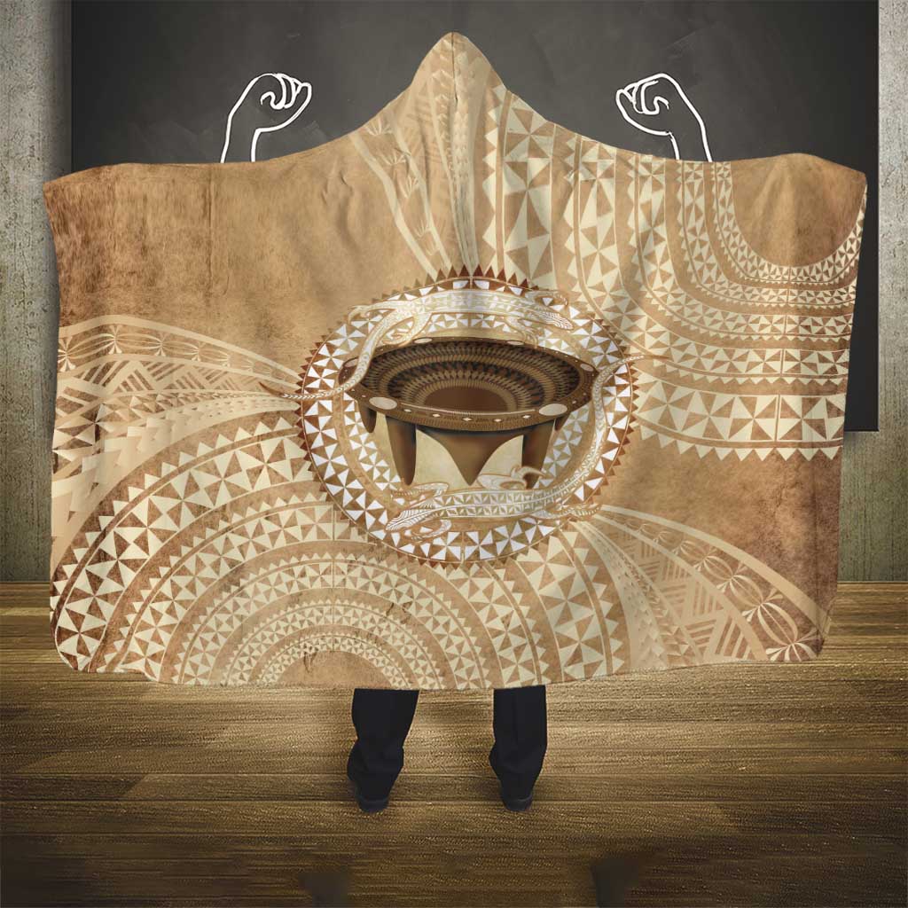 Tonga Skink Kava Bowl Hooded Blanket Vintage Tongan Ngatu Pattern LT14 - Polynesian Pride
