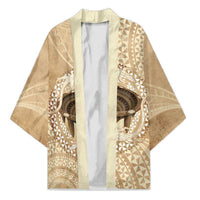 Tonga Skink Kava Bowl Kimono Vintage Tongan Ngatu Pattern LT14 Unisex Brown - Polynesian Pride