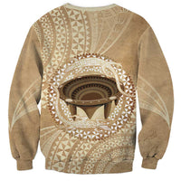 Tonga Skink Kava Bowl Sweatshirt Vintage Tongan Ngatu Pattern LT14 - Polynesian Pride