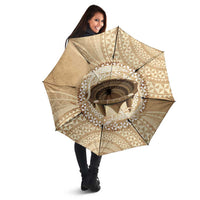 Tonga Skink Kava Bowl Umbrella Vintage Tongan Ngatu Pattern LT14 - Polynesian Pride