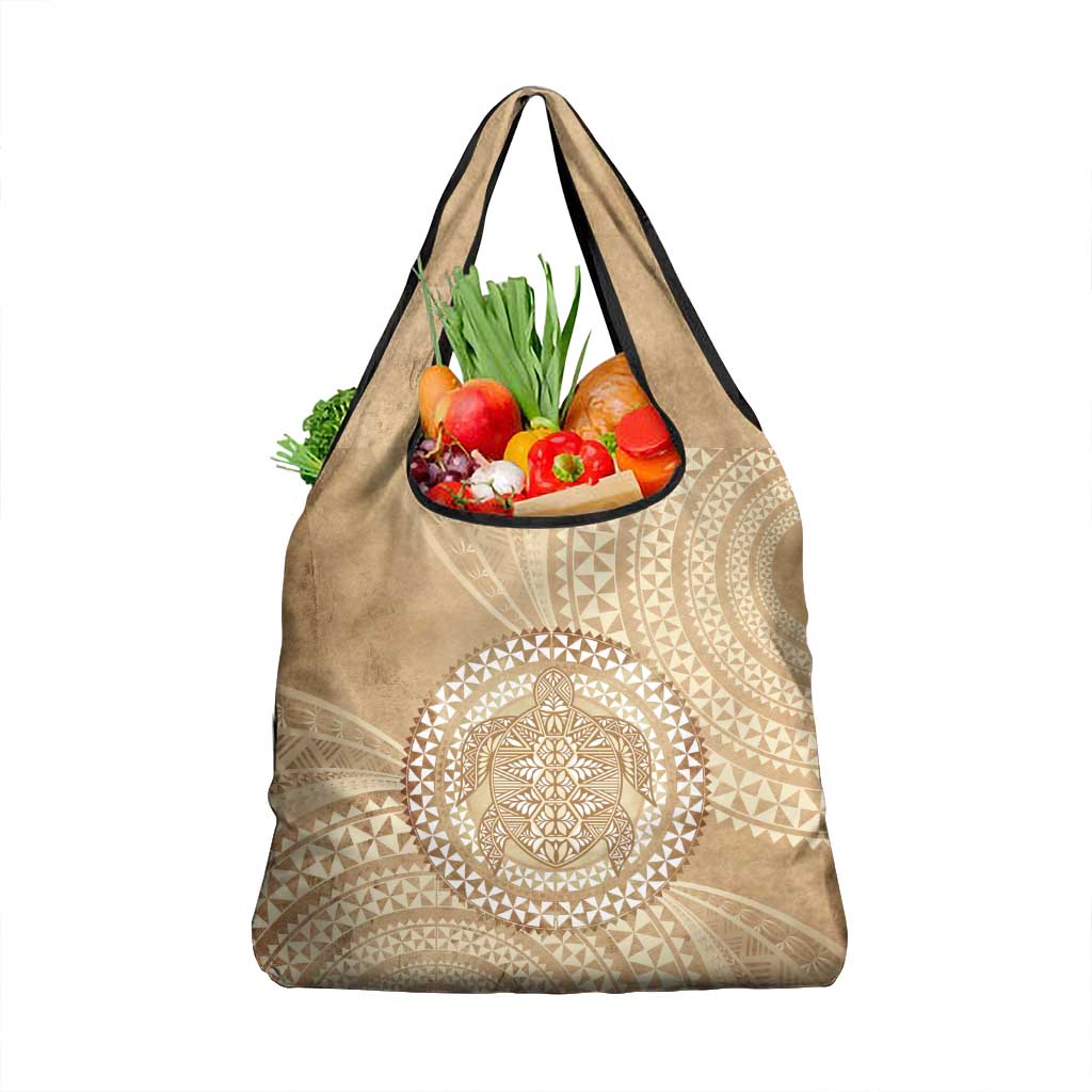 Tonga Ngatu Turtle Grocery Bag Vintage Tongan Tapa Cloth LT14 1-pack One Size Brown - Polynesian Pride