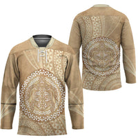 Tonga Ngatu Turtle Hockey Jersey Vintage Tongan Tapa Cloth LT14 - Polynesian Pride