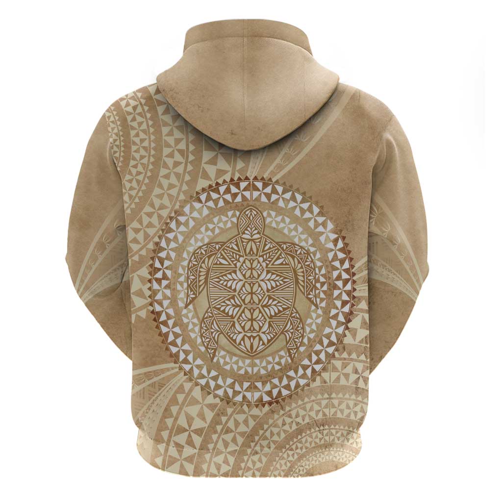 Tonga Ngatu Turtle Hoodie Vintage Tongan Tapa Cloth LT14 - Polynesian Pride