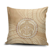 Tonga Ngatu Turtle Pillow Cover Vintage Tongan Tapa Cloth LT14 Brown - Polynesian Pride