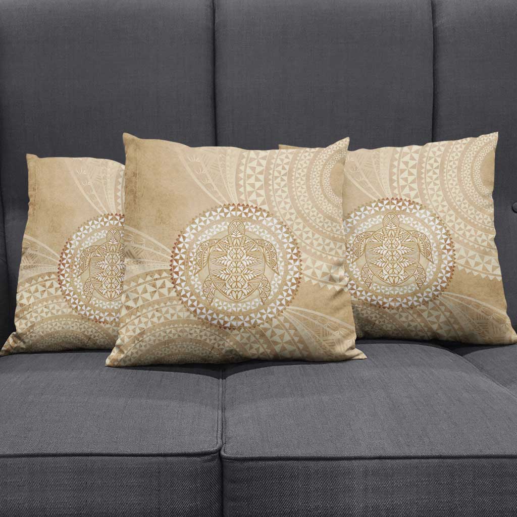 Tonga Ngatu Turtle Pillow Cover Vintage Tongan Tapa Cloth LT14 - Polynesian Pride
